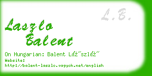 laszlo balent business card